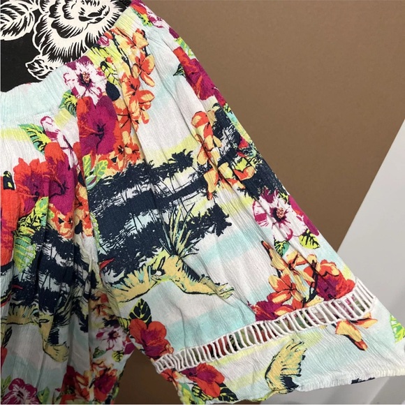 westbound woman tops size 3x hawaiian Beach Multi Color 100% Rayon - Picture 5 of 8